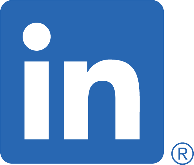 LinkedIn Logo. Ein blaues abgerundetes Viereck wo die Buchstaben i und n drinn stehen